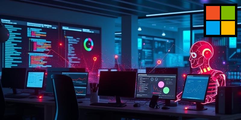Modern workspace with AI-powered productivity tools displayed on multiple screens