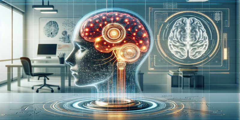 Futuristic brain-computer interface visualization with Chinese tech aesthetic and neural network patterns