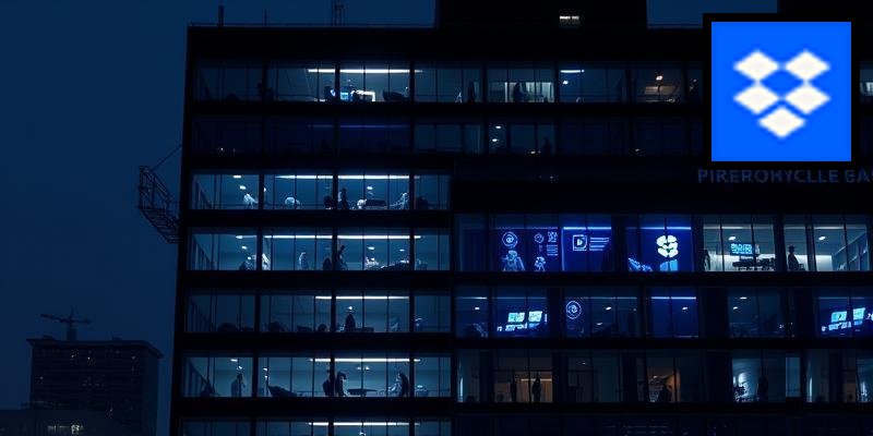 Modern office building exterior representing corporate restructuring and technology company transformation