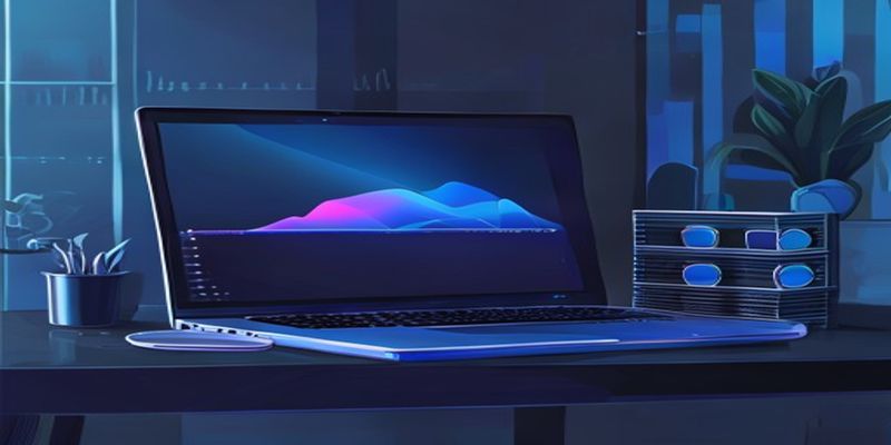 Microsoft Surface laptop on a desk next to rising price chart and DRAM memory modules, illustrating PC price increase driven by memory shortage