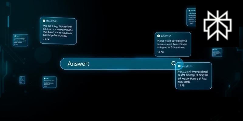 Futuristic digital search interface representing the evolution from traditional search engines to AI-powered answer engines
