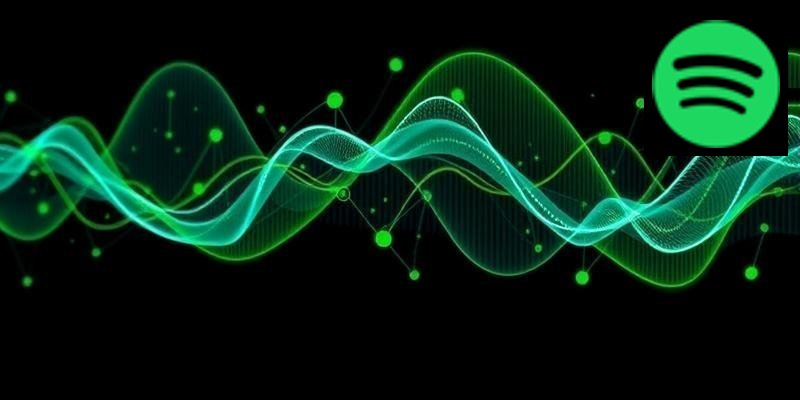 Spotify app on phone with headphones showing music recommendation interface