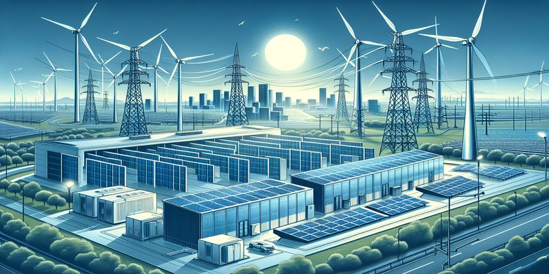 White House exterior with futuristic data center buildings and electrical power grid imagery