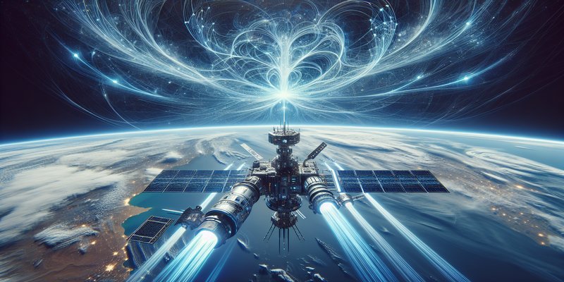 Abstract visualization of AI and space technology merger representing xAI and SpaceX consolidation